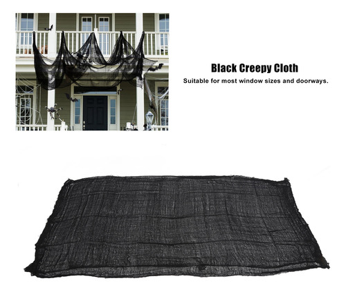 Decoración Espeluznante De Terror De Tela Negra De Tela Para