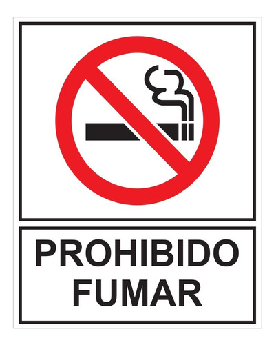 Señalamiento Prohibido Fumar 40x50cm (no Fumar Señalizacion)