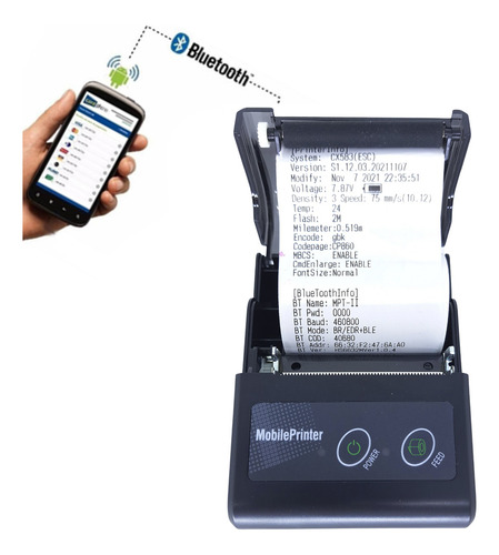 Mini Impressora Termica Bluetooth 58mm Android Ios Windows