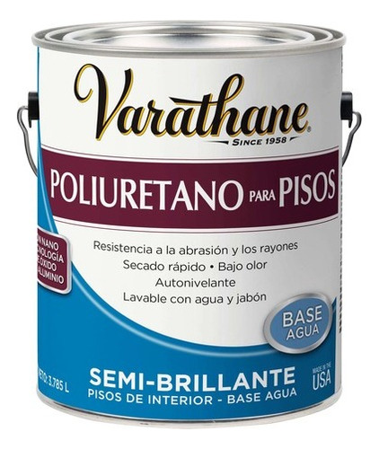 Poliuretano Para Pisos Base Agua Varathane 3,785l K37