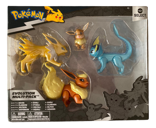 Eevee Flareon Jolteon Vaporeon Pokemon Select Evolution 2022 (Usado)