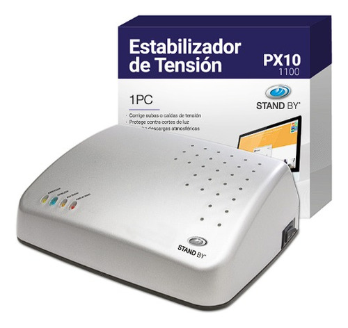 Estabilizador Tension Px10 1 Pc 1100w 4 Tomas Stand By