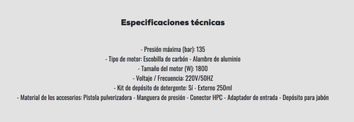 Imagen 4 de 6 de Hidrolavadora Konan Khi/1800 1800 Watts 135 Bar Profesional