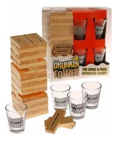 Juego De Mesa Torre Chupitos X 4 Shots Fiestas Tragos Previa