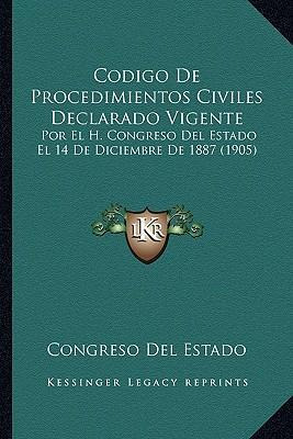 Libro Codigo De Procedimientos Civiles Declarado Vigente ...