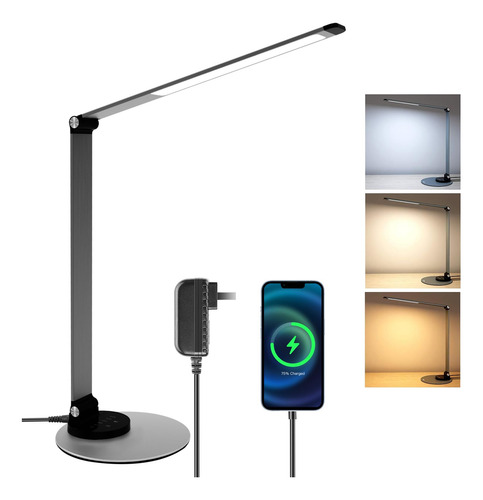 Lámpara Led De Escritorio Plegable Con Carga Usb Y Control T