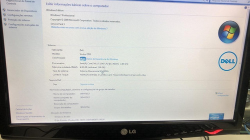 Pc Dell Vostro 270s Corei3 - 6gb Ram - 250 Hd Com Monitor