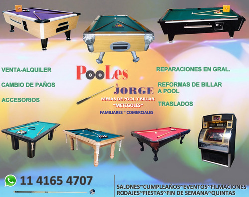 Alquiler De Mesas De Pool- Metegol- Sapo Fiestas- Eventos