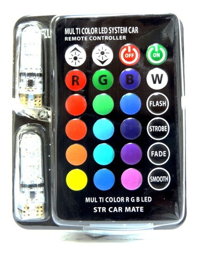 Kit De Muelitas Led T10 Multicolor Rgb Con Control 