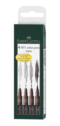 Marcadores Pitt Artist Sepia Set X 4 Faber Castell