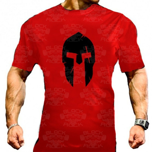 Playera Muscle Gym Gladiador Negro Manga Corta Color Rojo 