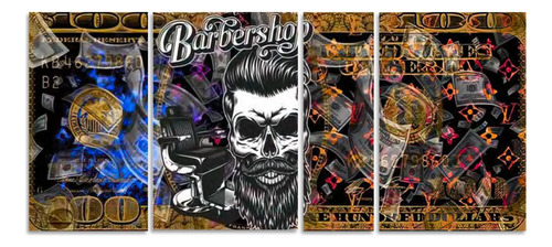 Cuadro Dolar Barberia Barbershop Peluqueria Vintage Billete Full Color Negro