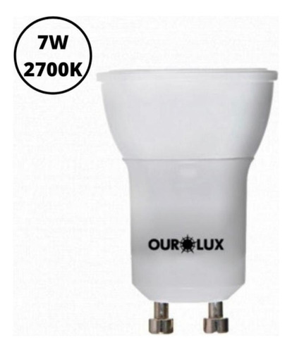 Kit 10 Lampada Dicroica Mr16 Led 7w Biv Gu10 2700k Ourolux