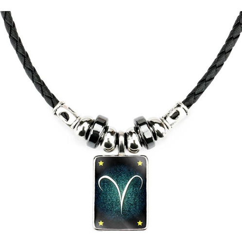 Collar Hombre Mujer Dije Signo Del Zodiaco Acero Inoxidable