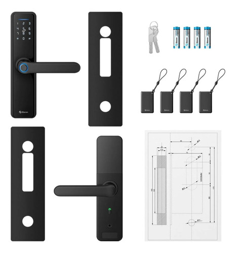 Cerradura Digital Wi-fi De Seguridad Lock-510 Version 2025 Negro
