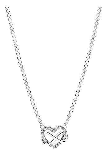 Conjunto Pandora Corazon Infinito Collar + Aretes Con Kit