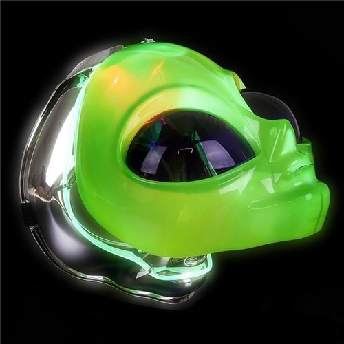 Máscara Alienígena Iluminada De 8 Careta De Alíen Con Luz Color Verde