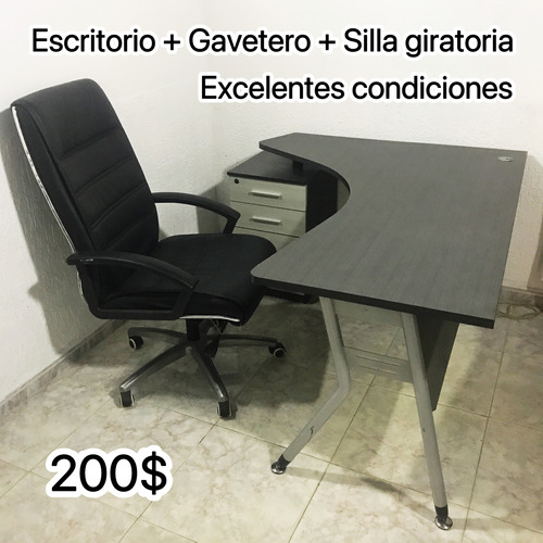 Escritorio + Gavetero + Silla Giratoria Como Nuevo