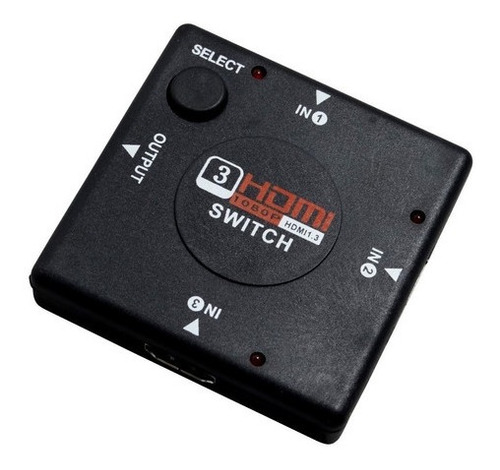 Imagem 4 de 4 de Adaptador Switch 3x1 Divisor 3 Portas Hdmi Lelong