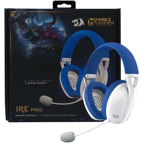 Auriculares Gamer Redragon Ire Pro H848 White Blue Edición Mobile Legends