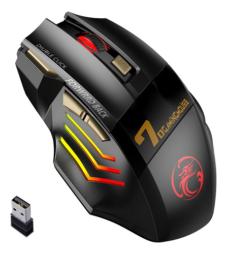 Mouse Gamer Sem Fio Para Computador Gami Recarregável Rgb De