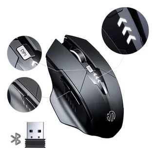 Mouse Inalámbrico Bluetooth Recargable Gamer Ergonomico 2.4g