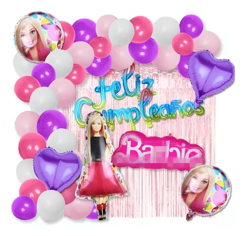 Globos Kit Barbie Decoración Cumpleaños Compatible