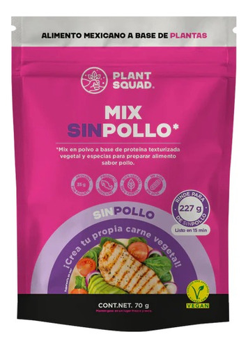 Mix Sabor Pollo Sin Soya Carne Vegana Plant Squad 70 G