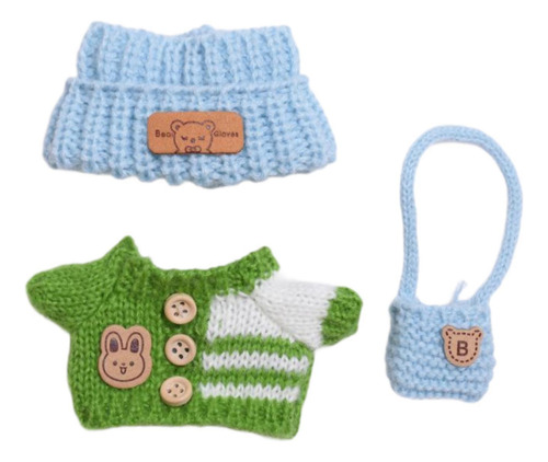 3 Peças, Roupa De Roupas De Boneca De Pelúcia, Verde