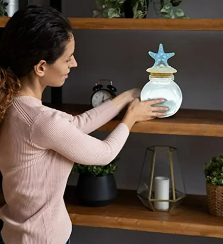 Frasco De Vidrio Náutico Con Estrella De Mar - Decoración Pa