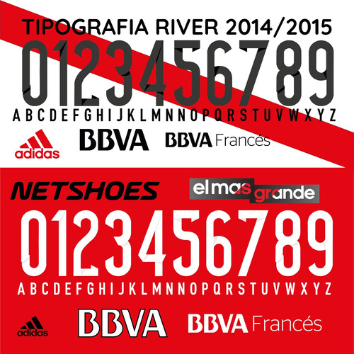 Kit Completo Camiseta -tipografía River Plate 2014/2015