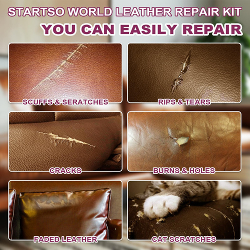 Kit De Reparación De Cuero Startso World Para Muebles, Autom