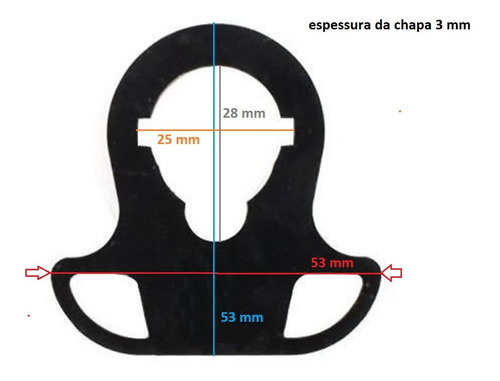 Imagem 2 de 7 de Zarelho De Metal Ambidestro Bandoleira Aeg Airsoft M4 M16