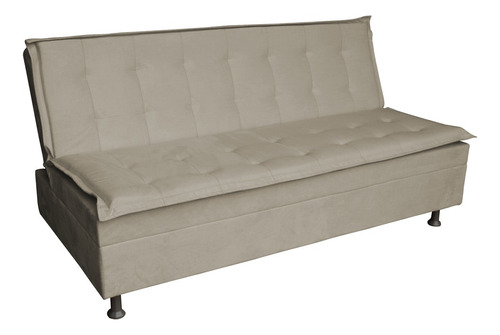 Sofá Cama 2l Reclinável 190cm Impala Suede Bege Gran Belo