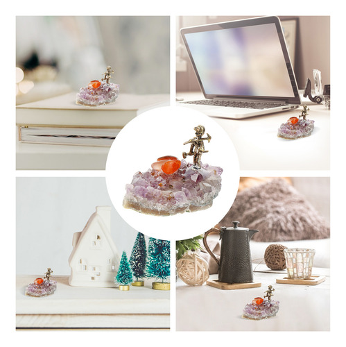 Balanza Desktop Decor Amethyst Cluster Miner