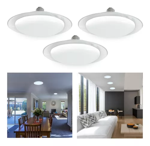 3 Lamparas De Techo Led 36w Foco Ahorrador Luz Fria Bellair