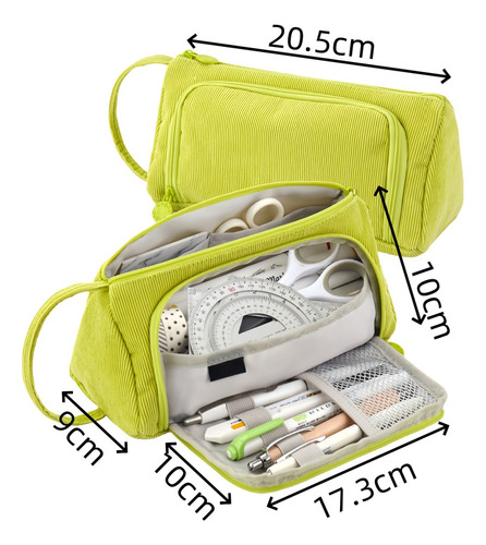 . Estuche Para Lápices De Gran Capacidad De Color Sólido, 2
