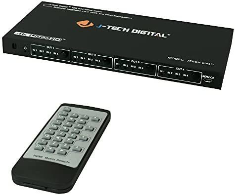 Switch J-tech Digital Matrix 4k 60hz 4x4 Hdmi -negro