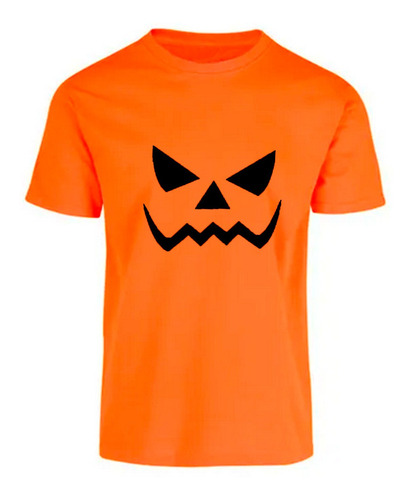 Playera Estampada Calabaza Halloween Disfraz Manga Corta