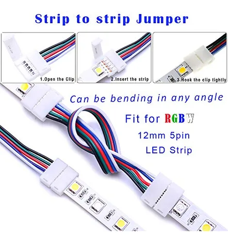 Kit De Conectores De Tira Led Rgbw Fsjee De 12 Mm Y 5 Pines