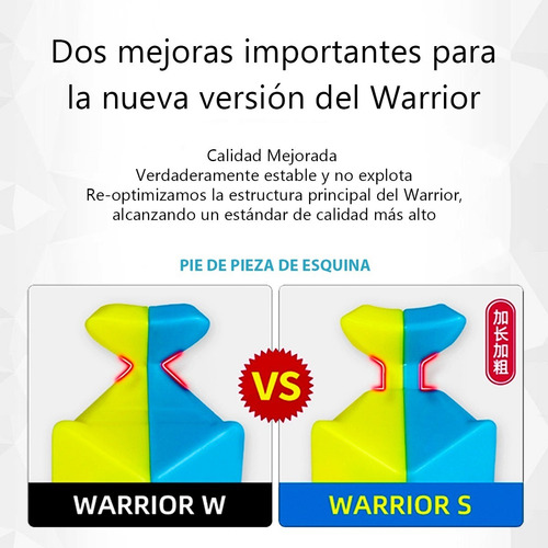 Imagen 3 de 10 de Cubo Rubik 3x3 Qiyi Warrior S De Velocidad + Estuche