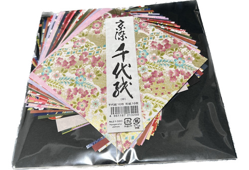 Hyogensha Pepel Japonés Origami Chiyogami (medio) 16 Piezas