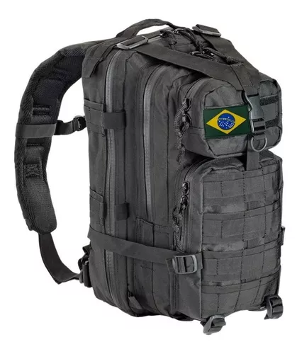 Mochila camping escolar universidad excursión viaje Unistar Assault Militar  escolar color negro 40l brasil 40L