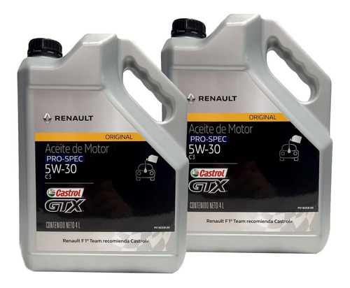 Kit X 8 L Aceite Renault Original Castrol Gtx Pro-spec 5w-30