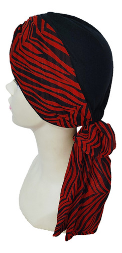 Turbante Oncológico Para Mujer De Algodón C/ Banda Mascada Color Fucsia