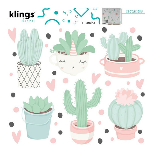 Vinilos Decorativos Cactus Color Pastel