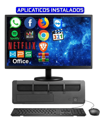 Imagem 2 de 4 de Pc Completo Fácil Slim I5 9400f 8gb Ssd 240gb Monitor 21,5