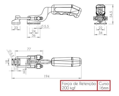 Grampo Tensor Aperto Rapido Fecho 20cm 200kg Ga-110d Inox
