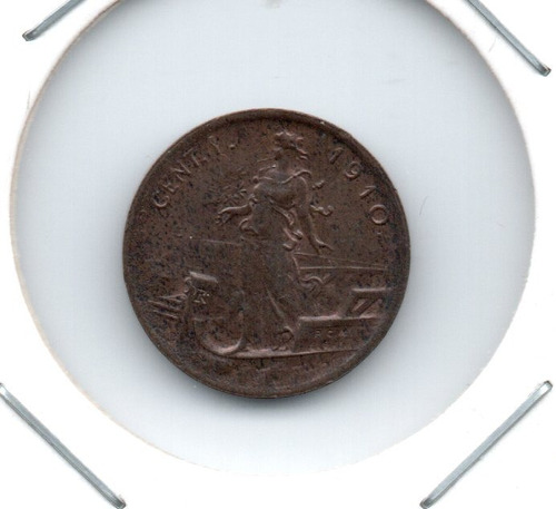 Italia Reino Moneda 1 Centesimo De Cobre Año 1910 R Km#40