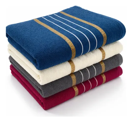 4 Toalhas De Rosto Premium 100% Algodão 70x45cm -macia Sortida Lisa